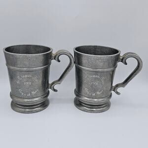 Pewter Mugs St Thomas More Days of Your 1991 Commemorative Set of 2